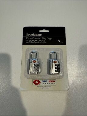 Brookstone EasyCheck Big Digit Luggage Locks Card - Black and White